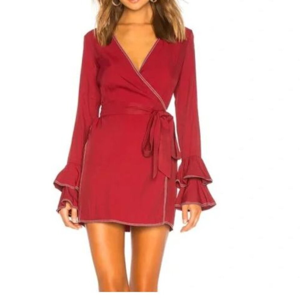 Tularosa Luna Dress Burgundy Sz: S